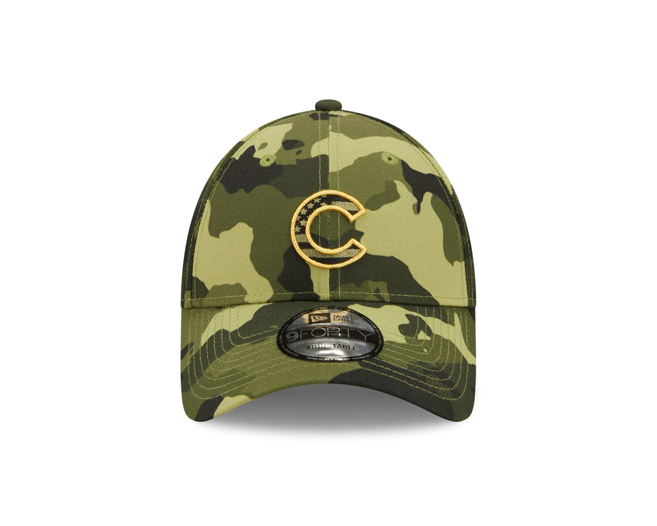 Chicago Cubs New Era 2022 MLB Armed Forces Day 9FORTY Adjustable Hat - Camo