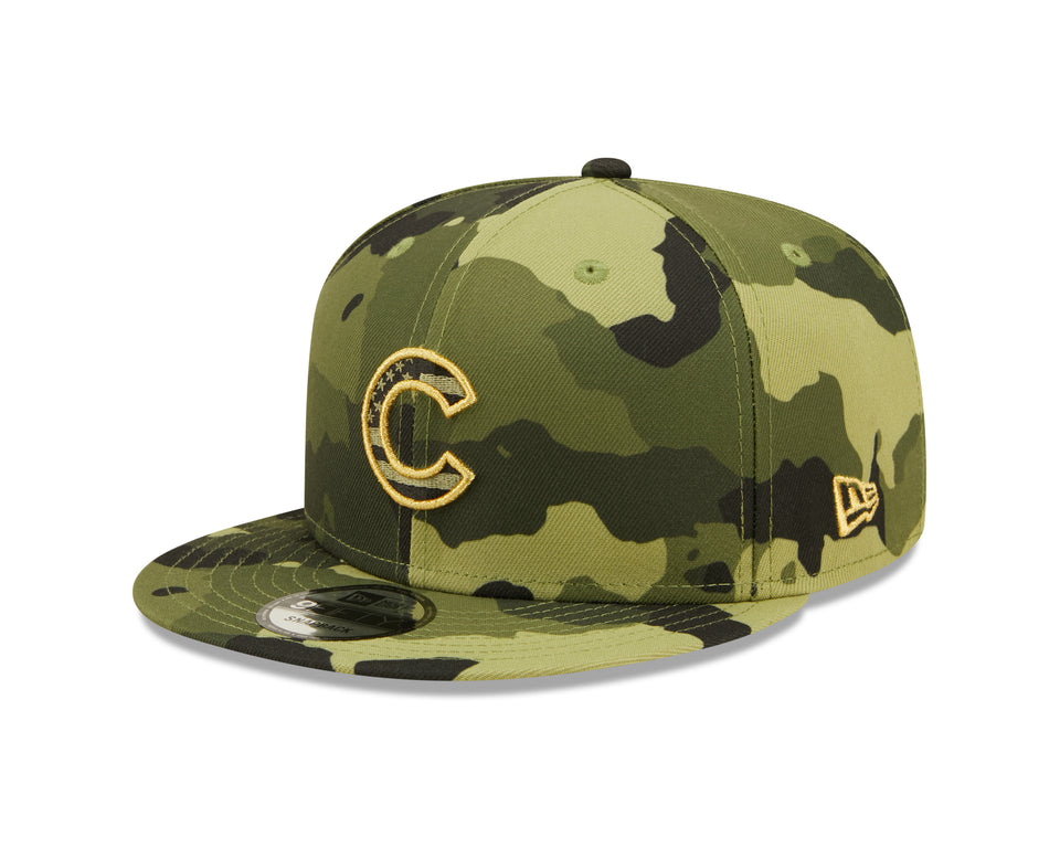 Men's Chicago Cubs New Era 2022 Armed Forces Day Camo 9FIFTY Snapback Adjustable Hat