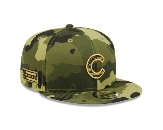 Men's Chicago Cubs New Era 2022 Armed Forces Day Camo 9FIFTY Snapback Adjustable Hat