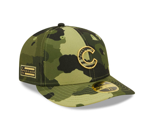 Chicago Cubs New Era Low Profile 2022 MLB Armed Forces Day On-Field 59FIFTY Fitted Hat - Camo