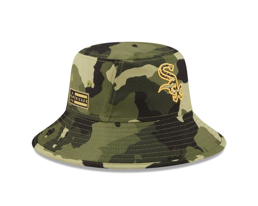 Chicago White Sox Camo 2022 Armed Forces Day Bucket Hat By New Era
