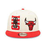 Chicago Bulls New Era 2022 NBA Draft 9FIFTY Snapback Adjustable Hat - Cream/Red - Pro Jersey Sports