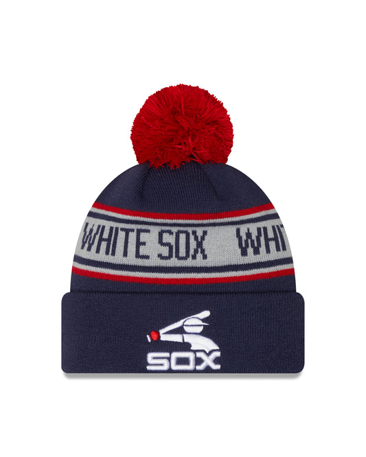 Chicago White Sox New Era Cooperstown Collection Navy Repeat Cuffed Pom Knit Hat