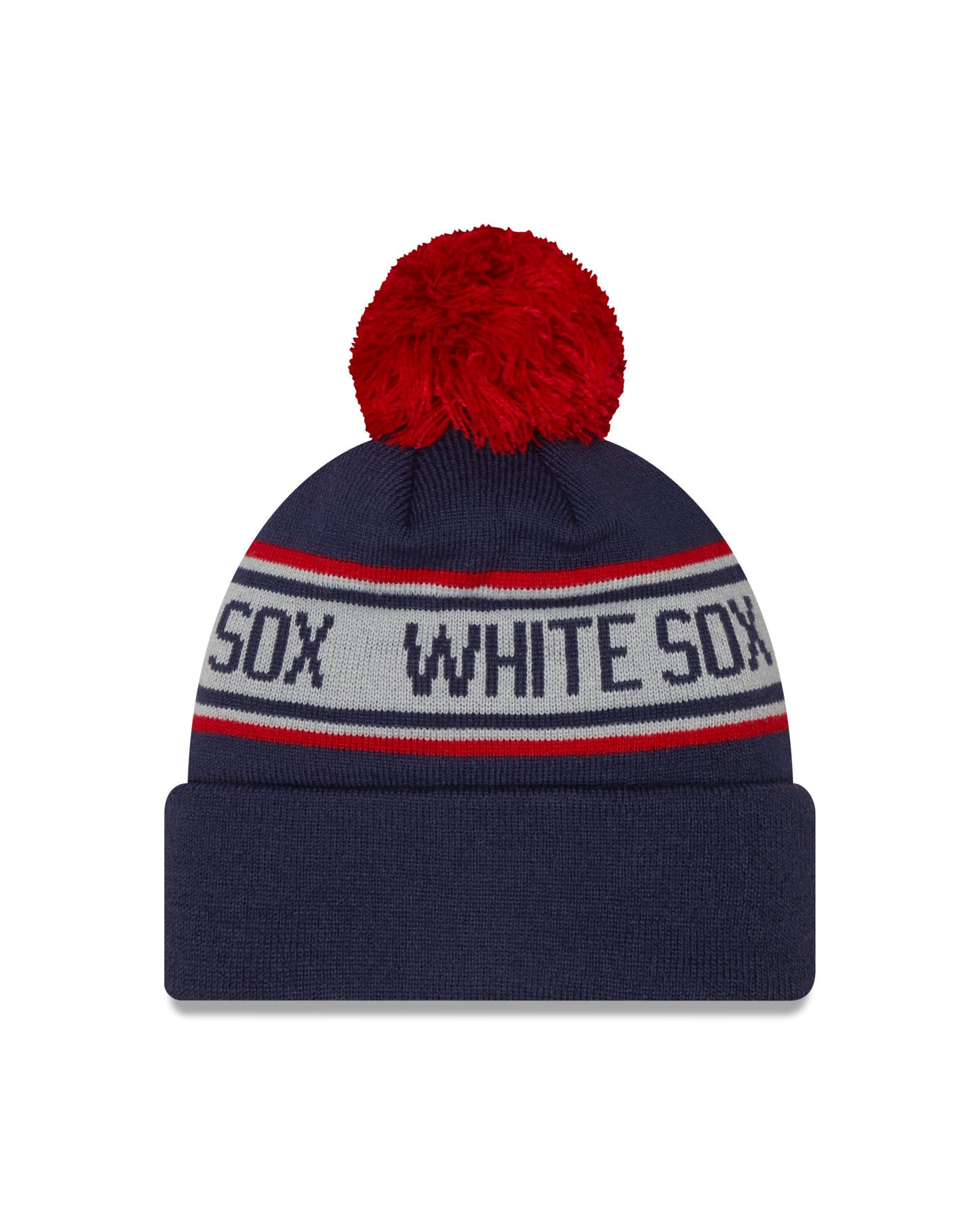 Youth Chicago White Sox New Era Junior Cooperstown Collection Repeat Navy Cuffed Pom Knit Hat