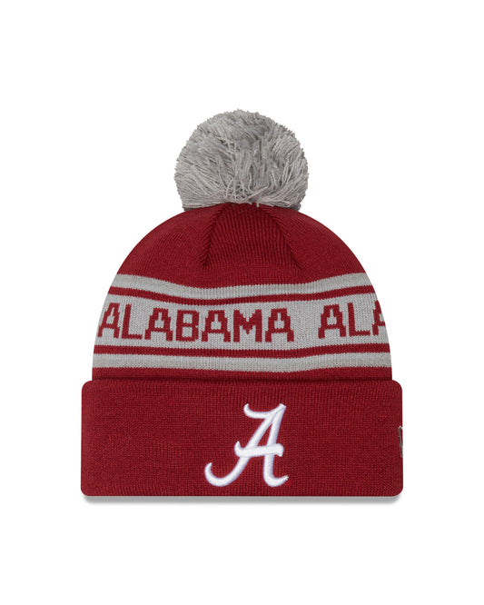Alabama Crimson Tide NCAA New Era Crimson Repeat Cuffed Pom Knit Hat