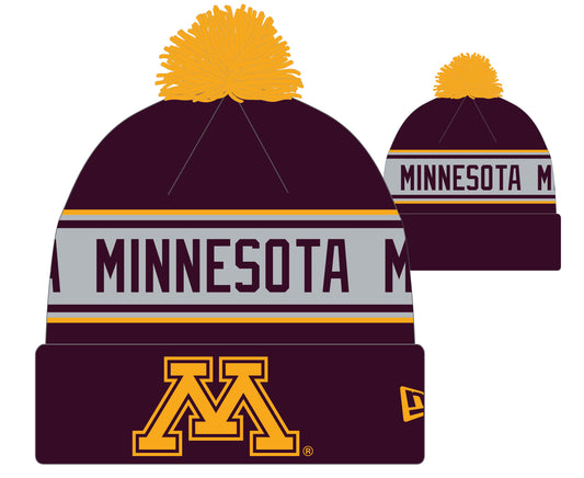 Minnesota Golden Gophers NCAA New Era Maroon Repeat Cuffed Pom Knit Hat