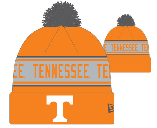 Tennessee Volunteers NCAA New Era Orange Repeat Cuffed Pom Knit Hat
