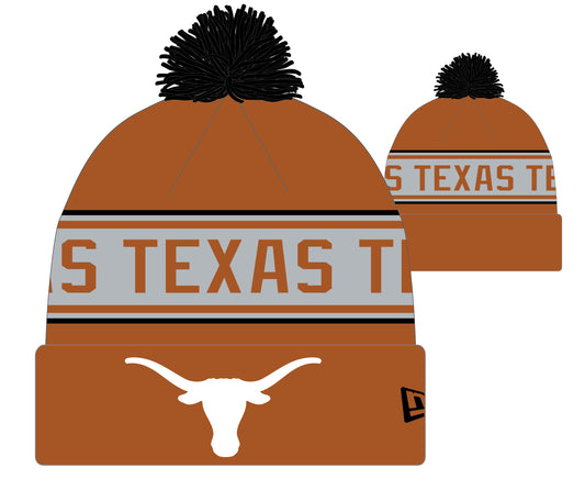 Texas Longhorns NCAA New Era Burnt Orange Repeat Cuffed Pom Knit Hat