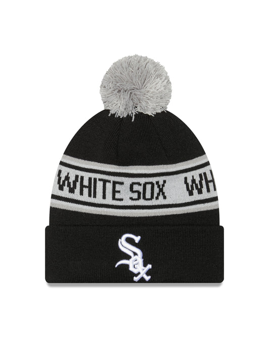 Child Chicago White Sox New Era Junior Repeat Black Cuffed Pom Knit Hat