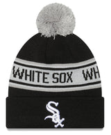 Chicago White Sox New Era Black Repeat Cuffed Pom Knit Hat - Pro Jersey Sports