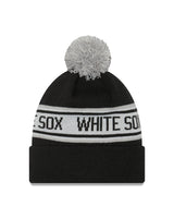 Chicago White Sox New Era Black Repeat Cuffed Pom Knit Hat - Pro Jersey Sports