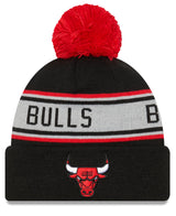 Child Chicago Bulls New Era Junior Black Repeat Navy Cuffed Pom Knit Hat - Pro Jersey Sports