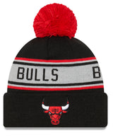 Youth Chicago Bulls New Era Junior Black Repeat Navy Cuffed Pom Knit Hat - Pro Jersey Sports