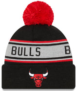 Chicago Bulls New Era Black Repeat Cuffed Pom Knit Hat - Pro Jersey Sports