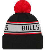 Chicago Bulls New Era Black Repeat Cuffed Pom Knit Hat - Pro Jersey Sports