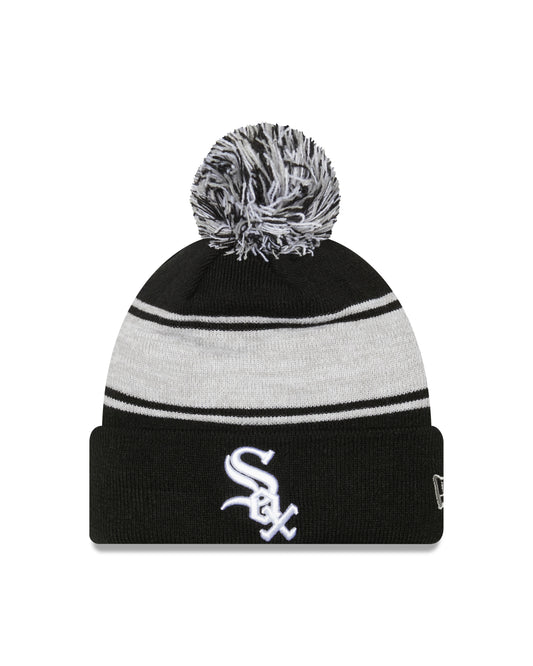 Chicago White Sox New Era Black Chilled Cuffed Pom Knit Hat