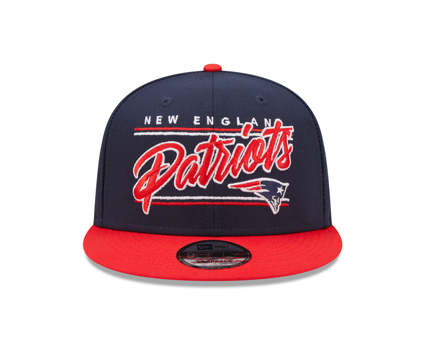 New England Patriots Primary Logo New Era Team Script 2 Tone 9FIFTY Snapback Hat