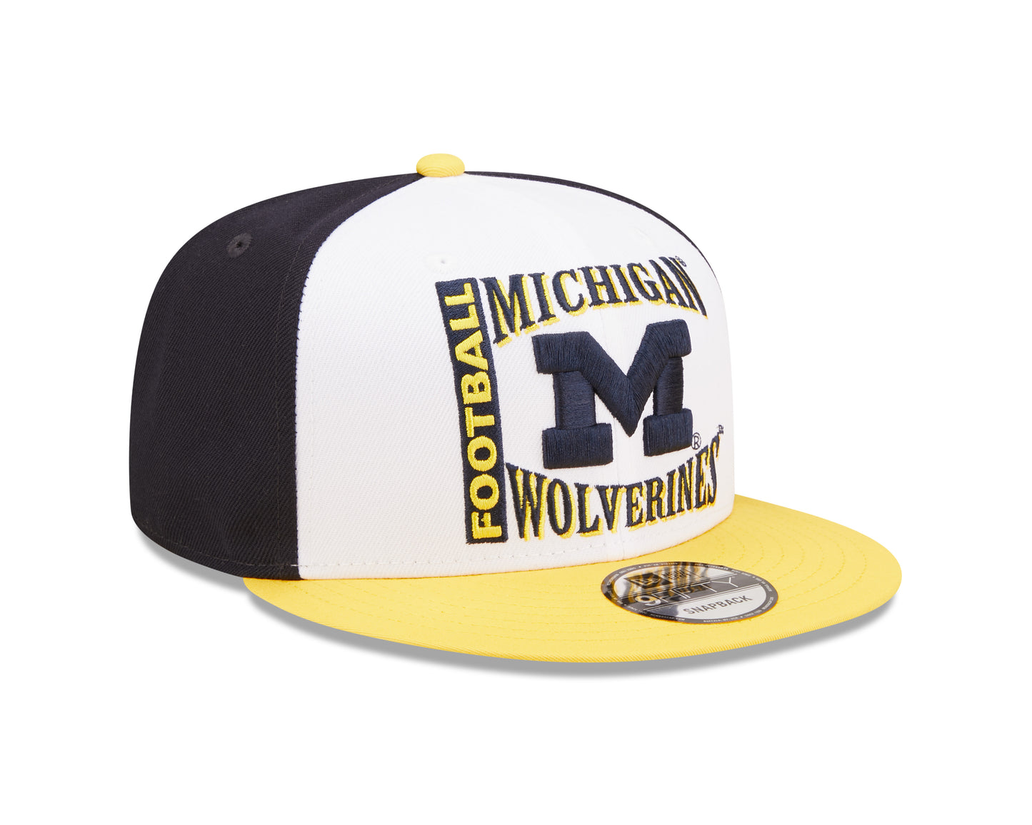 Michigan Wolverines Football Retro Sport 3 Tone New Era 9FIFTY Snapback Hat