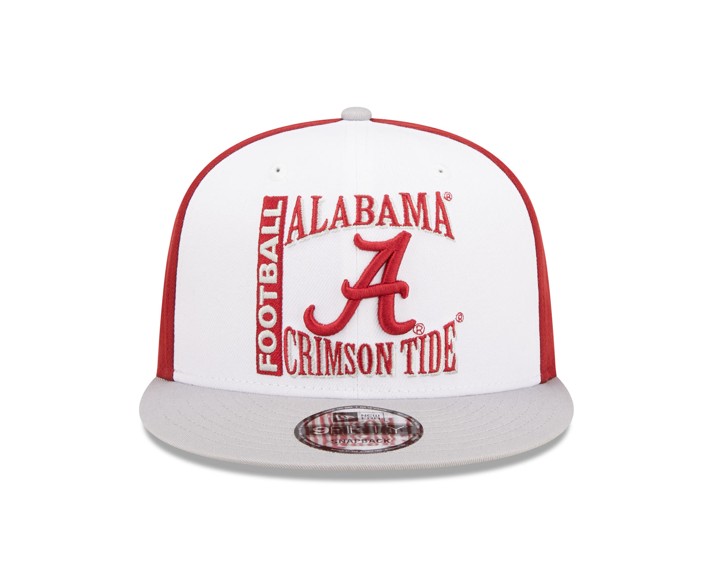 Alabama Crimson Tide Football Retro Sport 3 Tone New Era 9FIFTY Snapback Hat
