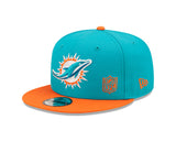 Miami Dolphins New Era 2 Tone League Flawless 9FIFTY Snapback Hat - Pro Jersey Sports