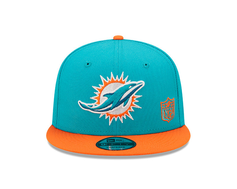 Miami Dolphins New Era 2 Tone League Flawless 9FIFTY Snapback Hat - Pro Jersey Sports