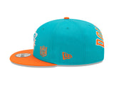 Miami Dolphins New Era 2 Tone League Flawless 9FIFTY Snapback Hat - Pro Jersey Sports