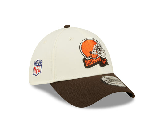 Men's Cleveland Browns New Era Cream/Brown 2022 Sideline 39THIRTY Flex Hat