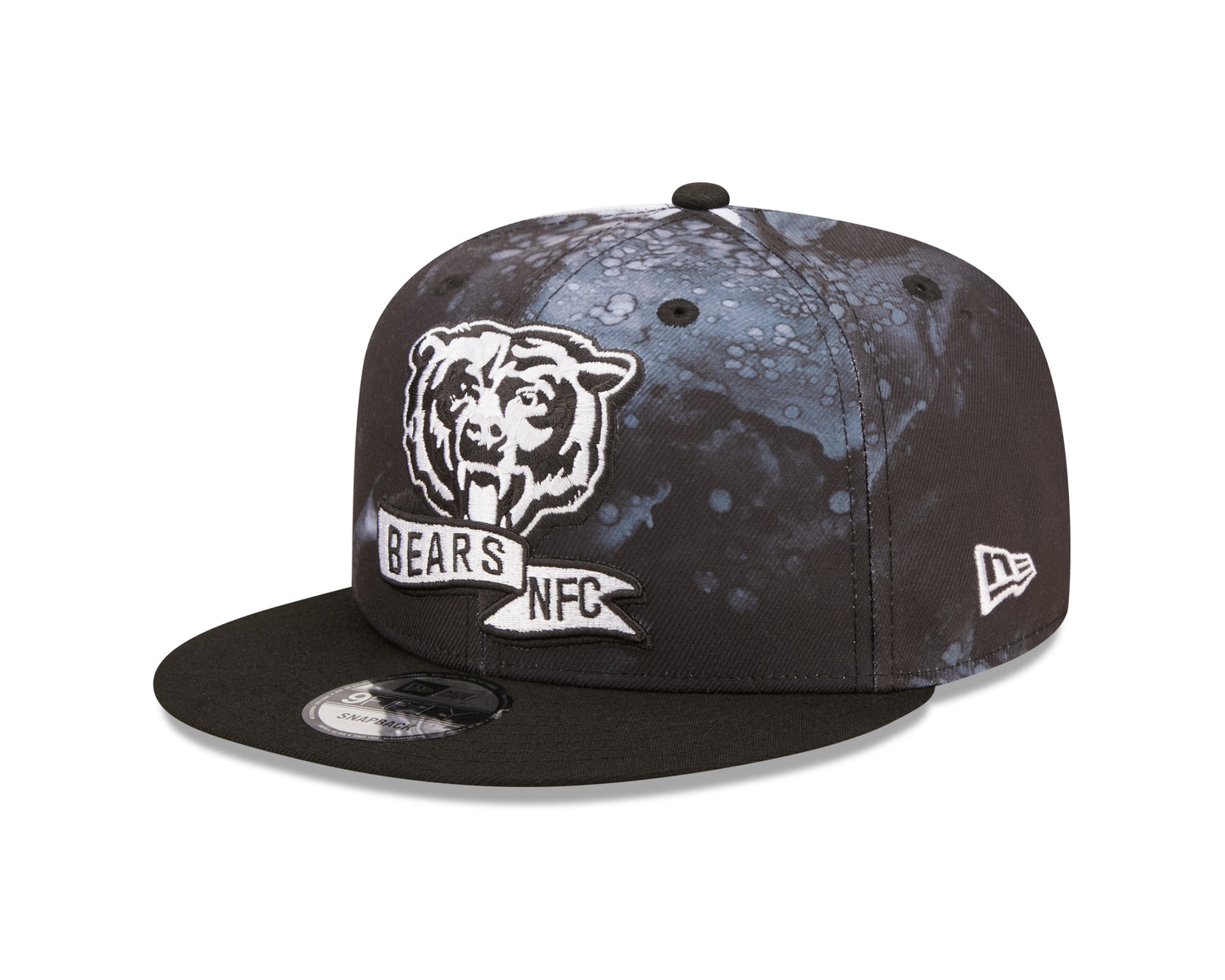 Men's Chicago Bears New Era Black Ink 2022 NFL Sideline Mascot Logo 9FIFTY Snapback Adjustable Hat