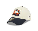 Men's Chicago Bears Primary Logo New Era Cream/Navy 2022 Sideline 39THIRTY Flex Hat - Pro Jersey Sports