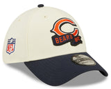 Men's Chicago Bears Primary Logo New Era Cream/Navy 2022 Sideline 39THIRTY Flex Hat - Pro Jersey Sports