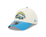 Men's Los Angeles Chargers New Era Cream/Blue 2022 Sideline 39THIRTY Flex Hat - Pro Jersey Sports
