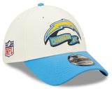 Men's Los Angeles Chargers New Era Cream/Blue 2022 Sideline 39THIRTY Flex Hat - Pro Jersey Sports