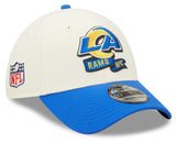 Men's Los Angeles Rams New Era Cream/Blue 2022 Sideline 39THIRTY Flex Hat - Pro Jersey Sports