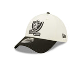 Men's Las Vegas Raiders New Era Cream/Black 2022 Sideline 39THIRTY Flex Hat - Pro Jersey Sports