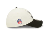 Men's Las Vegas Raiders New Era Cream/Black 2022 Sideline 39THIRTY Flex Hat - Pro Jersey Sports