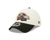 Men's Baltimore Ravens New Era Cream/Black 2022 Sideline 39THIRTY Flex Hat - Pro Jersey Sports