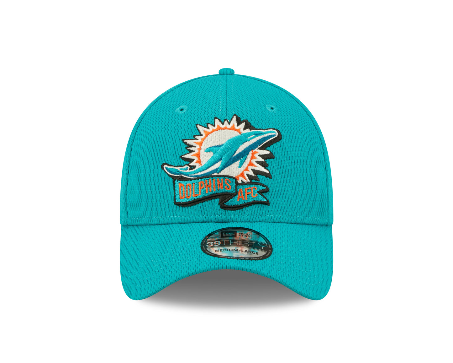 Men's Miami Dolphins New Era Aqua 2022 Sideline Coaches 39THIRTY Flex Hat