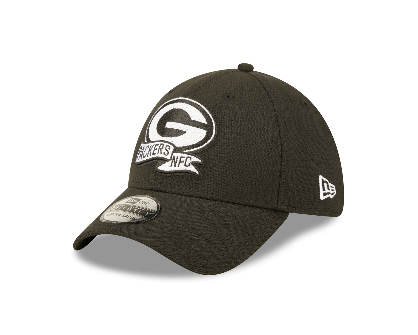 Men's Green Bay Packers New Era Black 2022 Sideline 39THIRTY Flex Hat