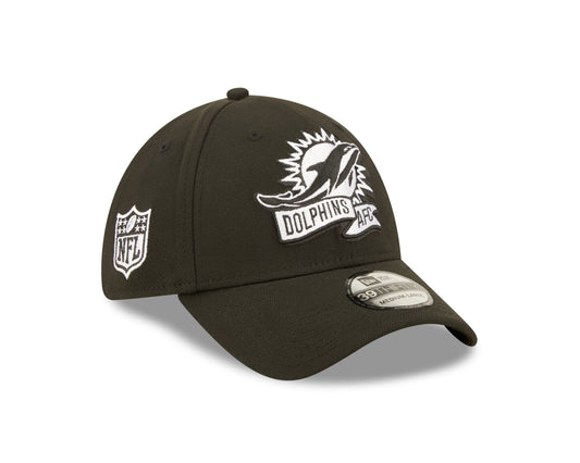 Men's Miami Dolphins New Era Black 2022 Sideline 39THIRTY Flex Hat - Pro Jersey Sports