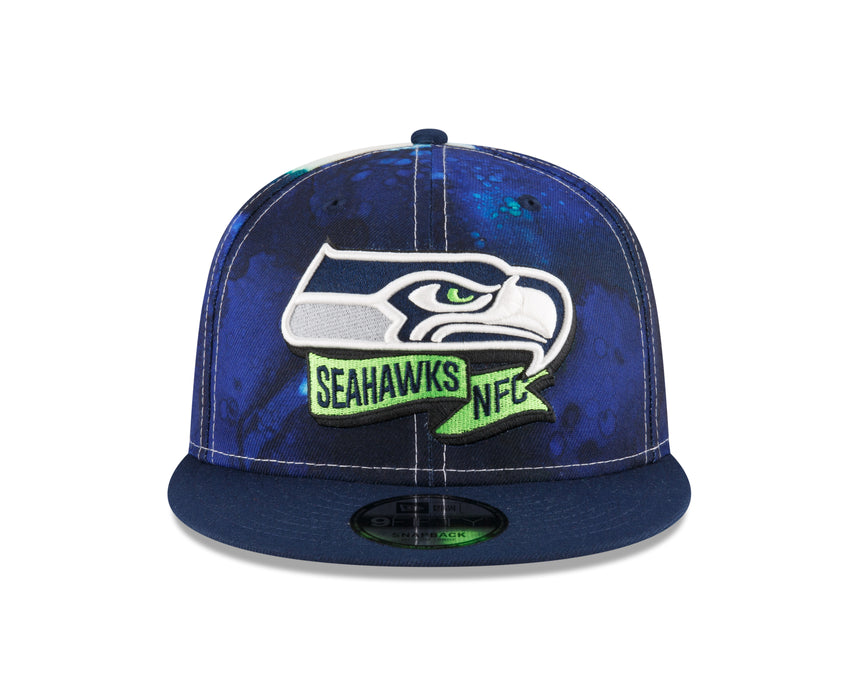 Men's Seattle Seahawks New Era Ink 2022 NFL Sideline 9FIFTY Snapback Adjustable Hat - Pro Jersey Sports