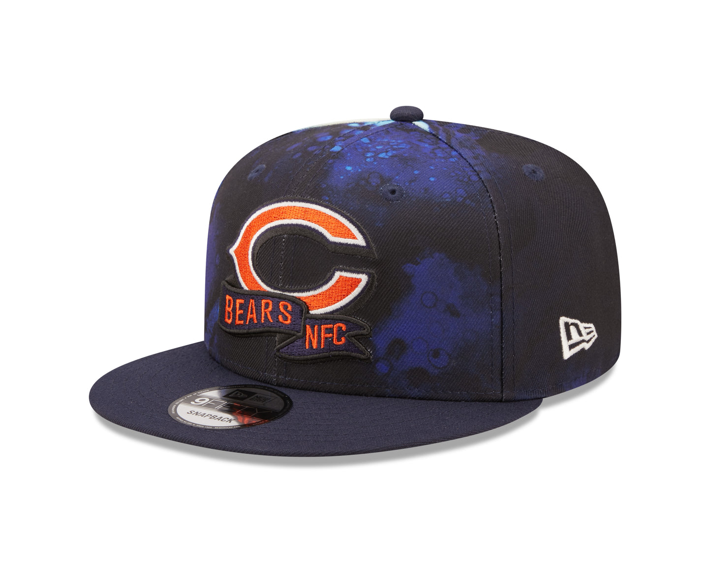 Men's Chicago Bears New Era Navy Ink 2022 NFL Sideline Primary Logo 9FIFTY Snapback Adjustable Hat