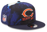 Men's Chicago Bears New Era Navy Ink 2022 NFL Sideline Primary Logo 9FIFTY Snapback Adjustable Hat - Pro Jersey Sports
