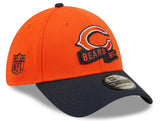 Men's Chicago Bears Primary Logo New Era Orange/Navy 2022 Sideline 39THIRTY Flex Hat - Pro Jersey Sports