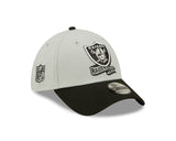 Men's Las Vegas Raiders New Era Gray/Black 2022 Sideline 39THIRTY Flex Hat - Pro Jersey Sports