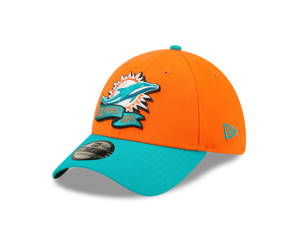 Men's Miami Dolphins New Era Orange/Aqua 2022 Sideline 39THIRTY Flex Hat - Pro Jersey Sports