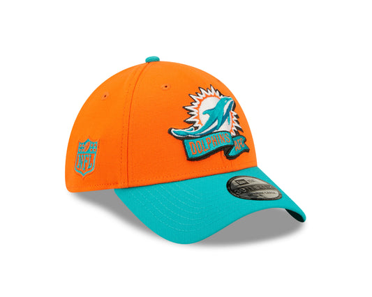 Men's Miami Dolphins New Era Orange/Aqua 2022 Sideline 39THIRTY Flex Hat - Pro Jersey Sports