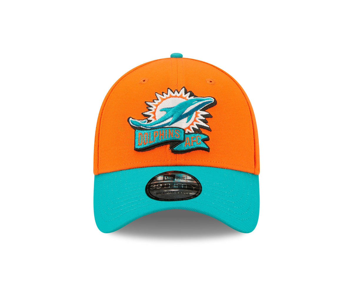 Men's Miami Dolphins New Era Orange/Aqua 2022 Sideline 39THIRTY Flex Hat - Pro Jersey Sports
