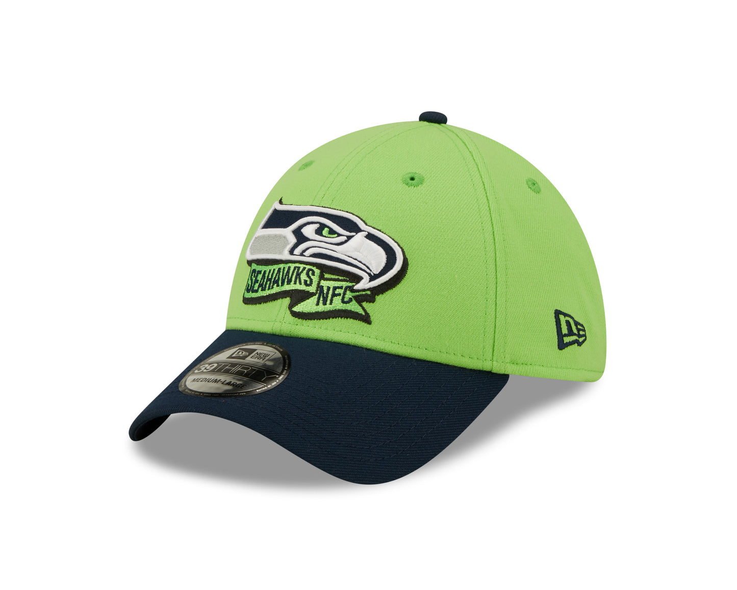 Men's Seattle Seahawks New Era Green/Navy 2022 Sideline 39THIRTY Flex Hat