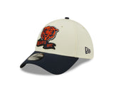 Men's Chicago Bears Mascot Logo New Era Cream/Navy 2022 Sideline 39THIRTY Flex Hat - Pro Jersey Sports