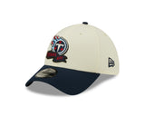 Men's Tennessee Titans New Era Cream/Navy 2022 Sideline 39THIRTY Flex Hat - Pro Jersey Sports